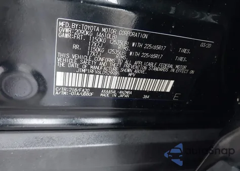 2020 Toyota Rav4 Xle from USA, damaged, VIN JTMP1RFV6LD529985